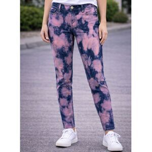 Vigold Skinny Leg Tie Dye Jeans Purple Multicolor 9/10